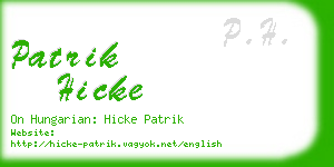 patrik hicke business card